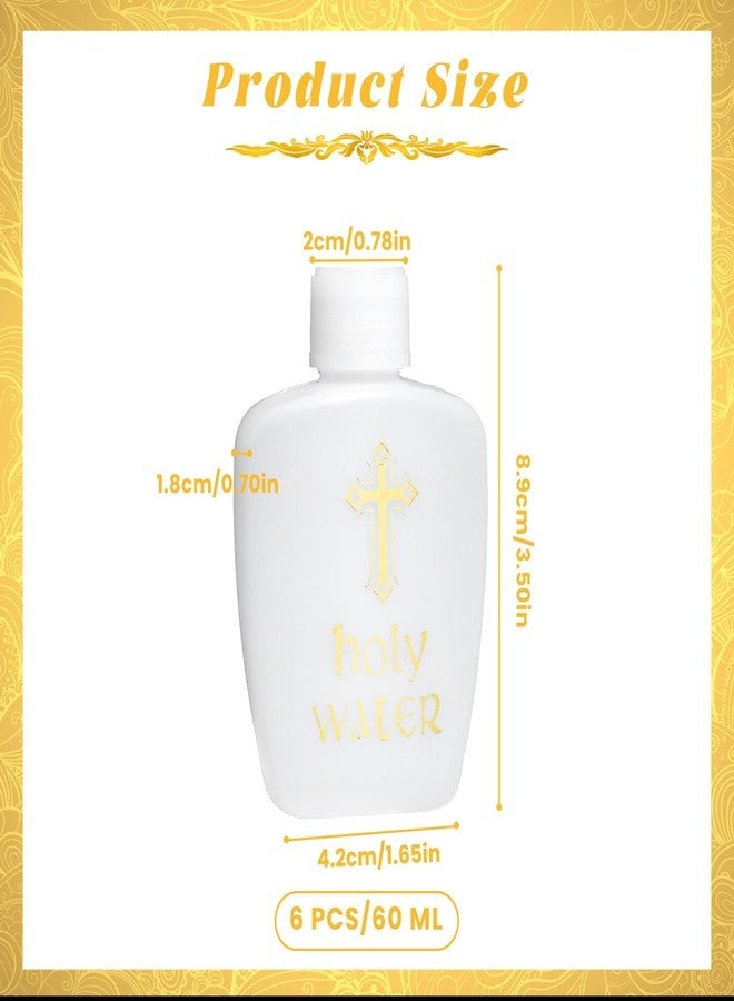 Gabrella 6 Pcs Holy Water Bottle, 60ml/2oz Holy Water Holder Plastic Empty Containers With Screw Lid, Ceremonial Vial,Easter Baptism Party Prop - Image 2